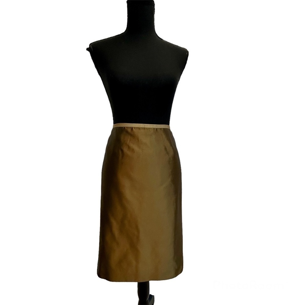 ECCOCI bronze metallic pencil skirt Sz 12 NWOT